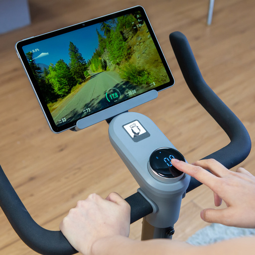 Bicicleta ergométrica conectada Nexgim QB-C01 com Bluetooth e motor inteligente.