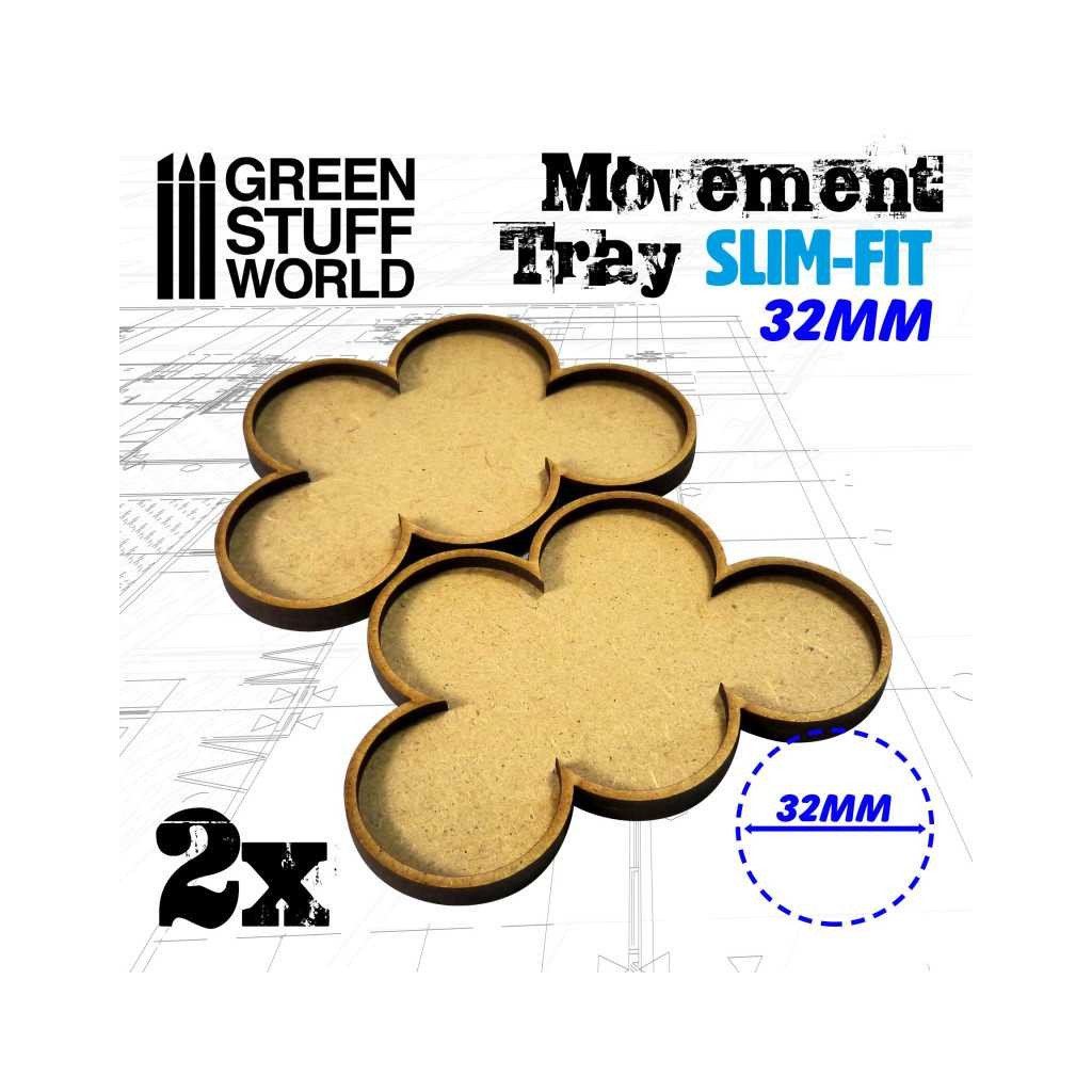 Plateaux de Mouvement MDF 32mm x5 - Skirmish