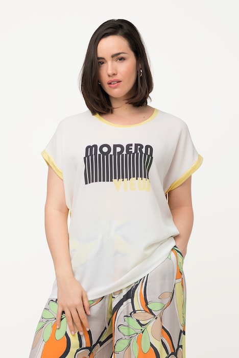 T-Shirt, Schriftmotiv, Oversized, Rundhals, Halbarm