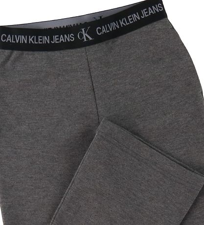 Calvin Klein Bukser - Punto Logo Tape Flare - M?rkeGråmeleret