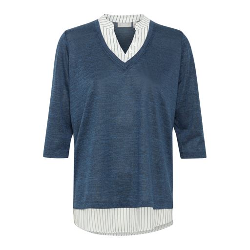 Fransa Strikbluse, Navy, S
