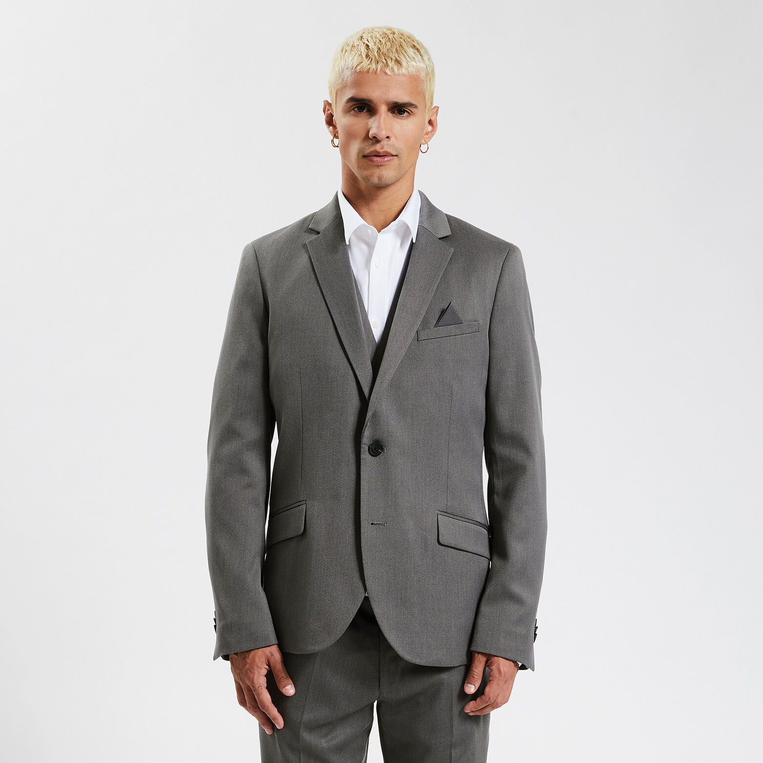 Veste de costume slim Gris foncé