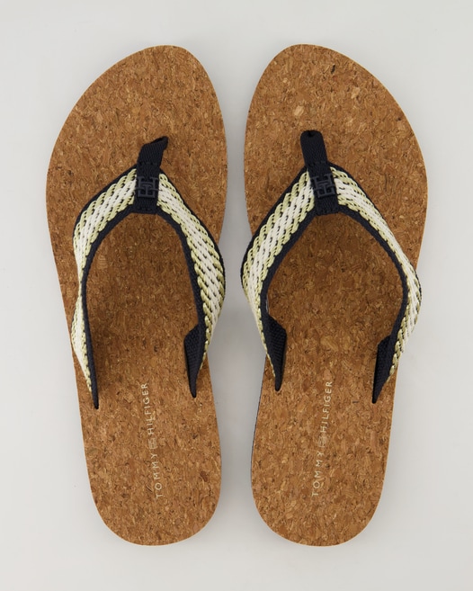 Tommy Hilfiger Cork Zehentrenner in Blau