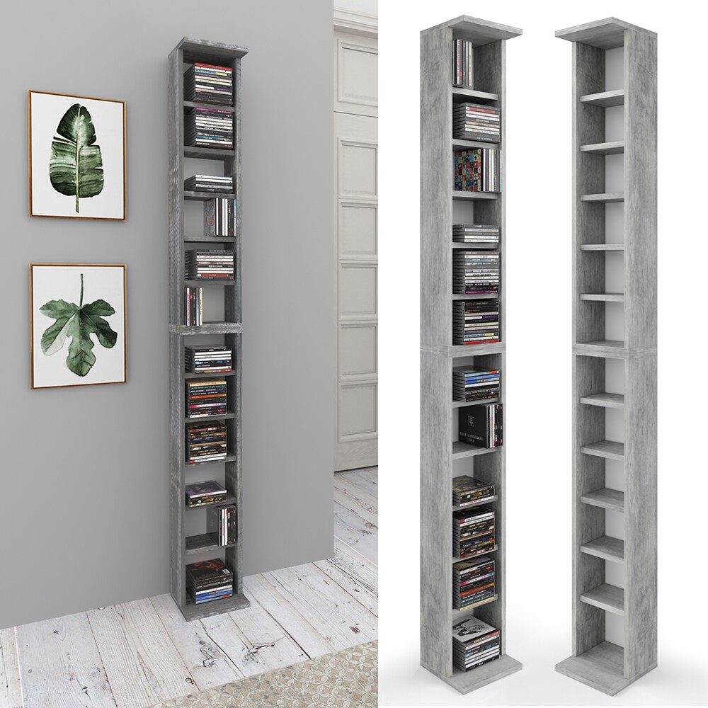 VICCO CD Regal DVD Ständer Beton Wandregal Hängeregal Bücherregal Büroregal