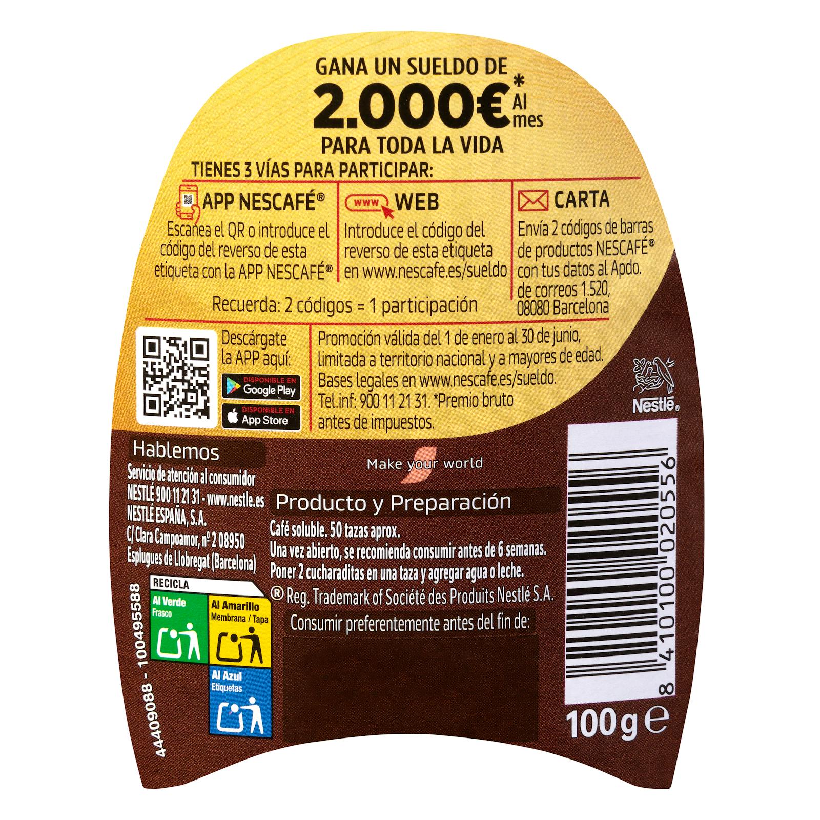 Café soluble naturel classique Nescafé