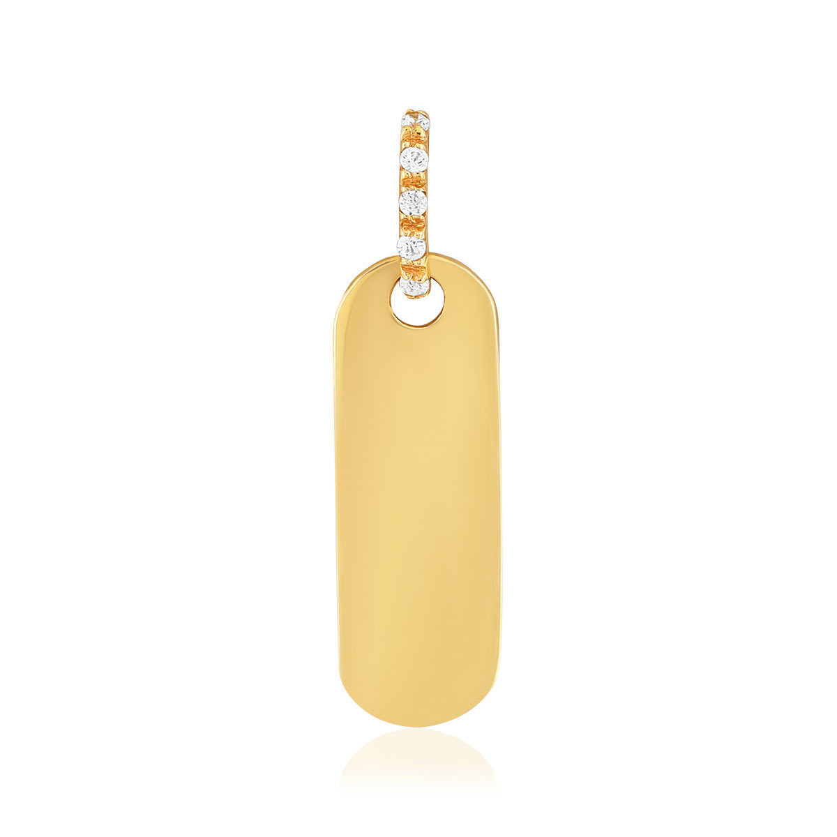 Pendentif or 375 jaune plaque zirconias
