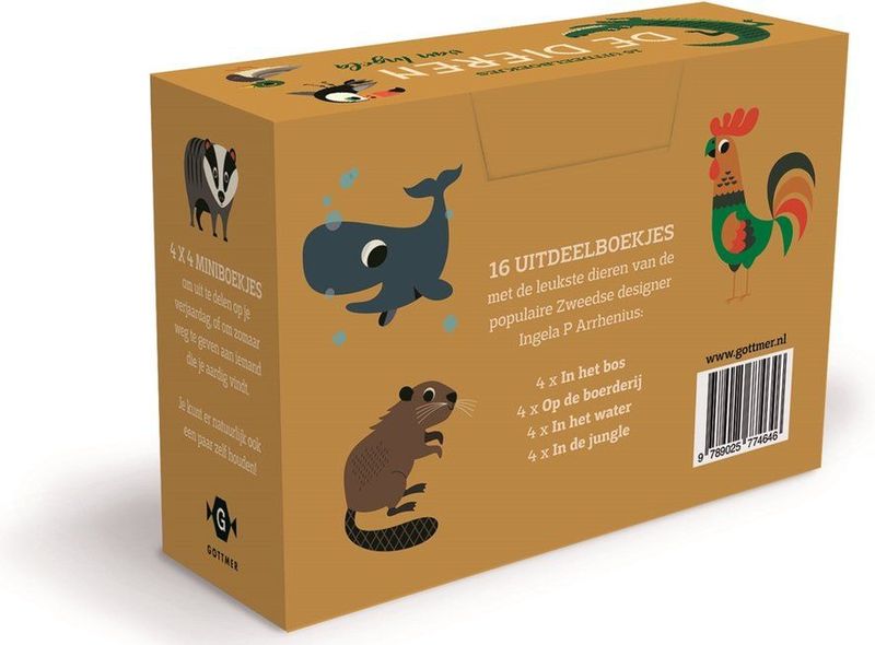 Ingela P Arrhenius - Dieren Uitdeelboekjes - 16 Stuks - Kartonboekjes