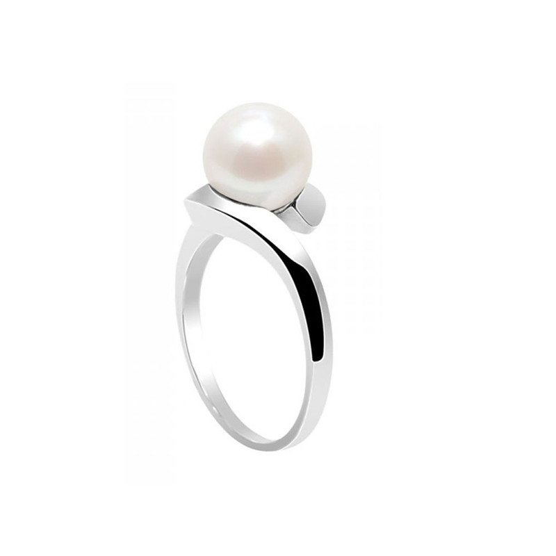 Bague Perle de Culture d'eau douce Blanche et Argent 925