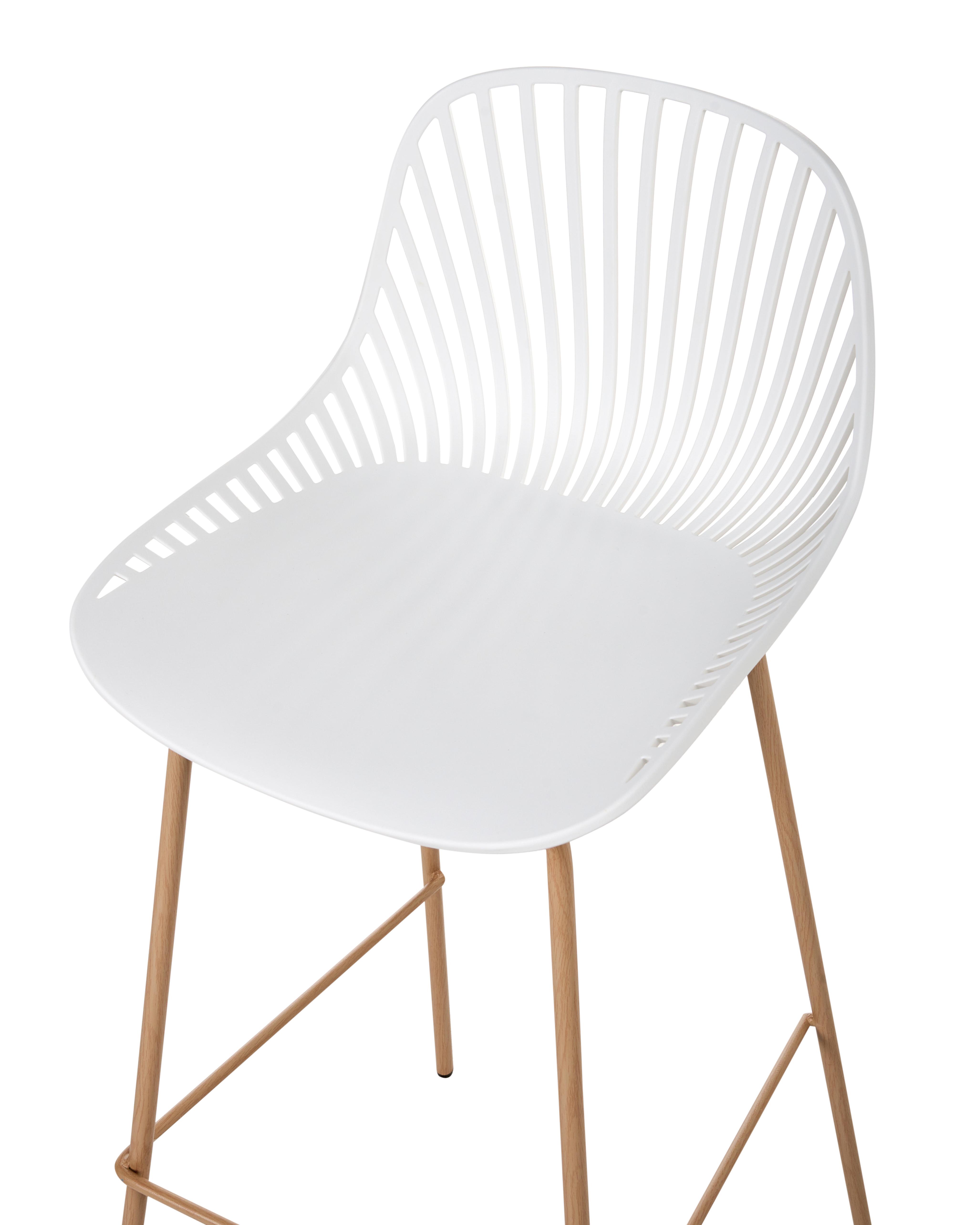 Set van 4 barstoelen KLEVE Wit