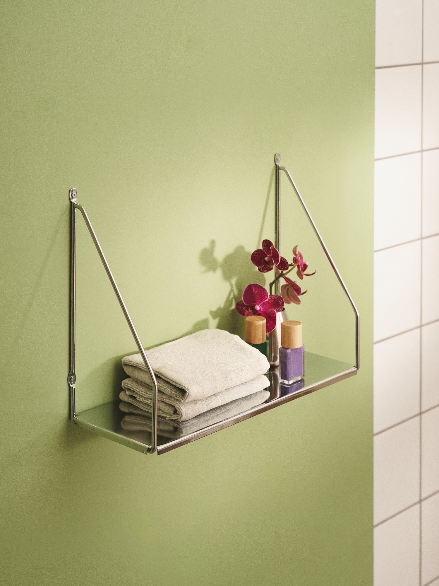 Væghylde | Jern. 40 x 15 x 29 cm. | Silver Grey
