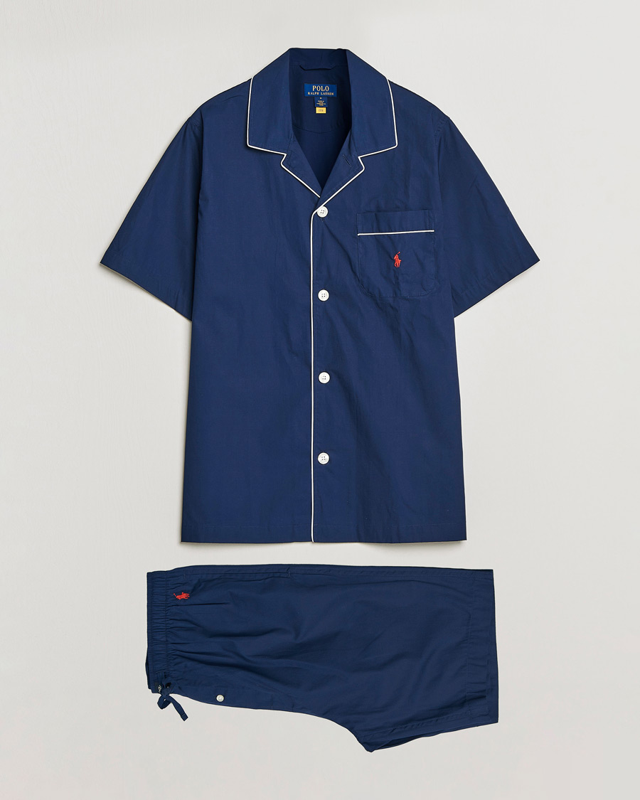 Polo Ralph Lauren Cotton Short Pyjama Set Solid Navy