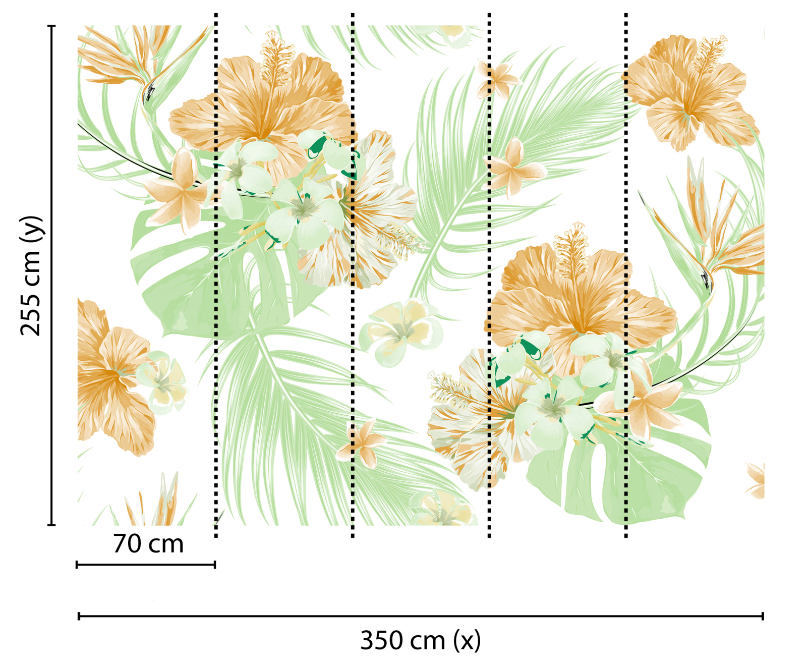 Fototapete DESIGNWALLS - weiß-grün - Blumen - 2,55 Meter