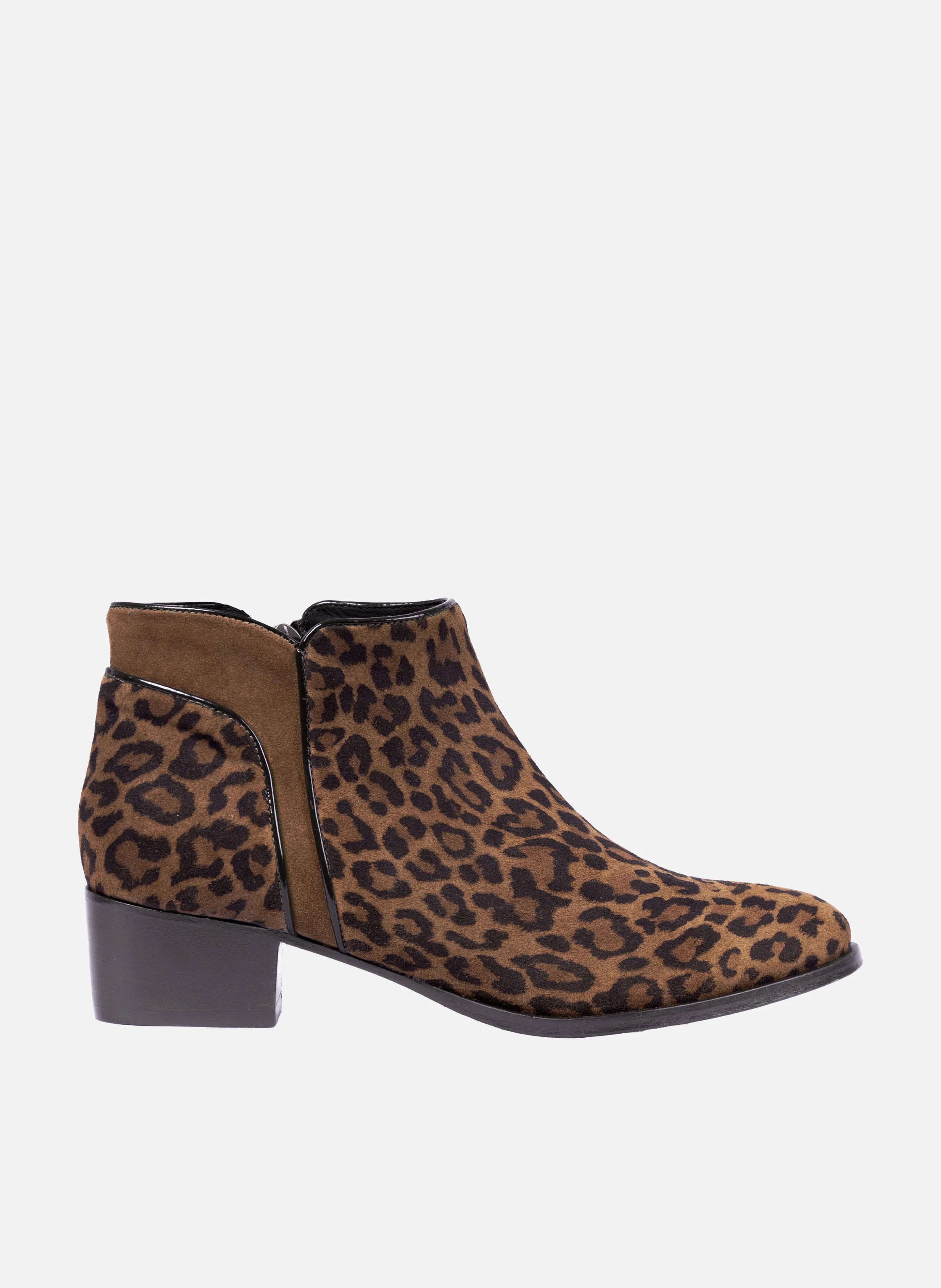 Bottines moyen talon cuir daim | Multicolore