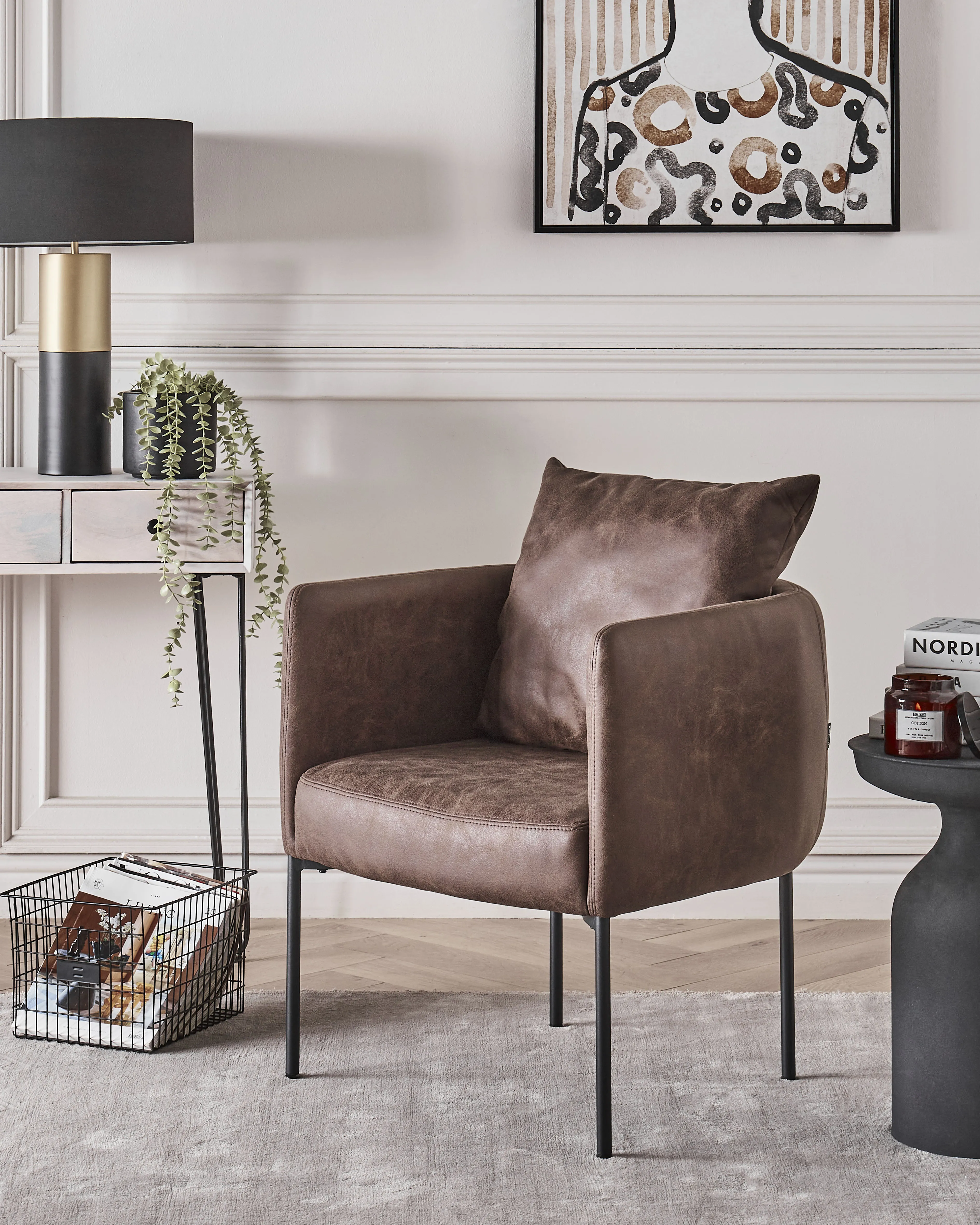 Fauteuil MALMOS Kunstleer Donkerbruin