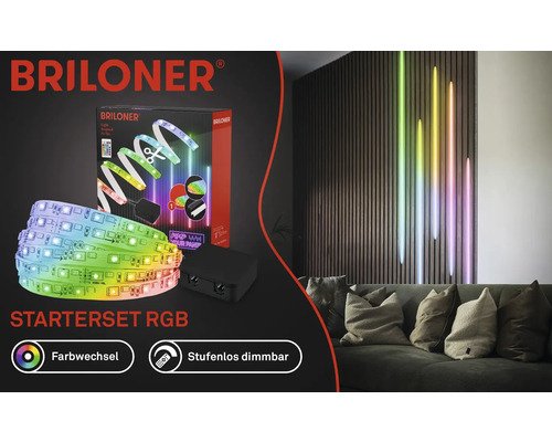 Pimp je Panel LED Strip Starter Set RGB/W 250 lm 3000 K verstelbaar wit 2,6 m 230V geschikt voor akoestische panelen