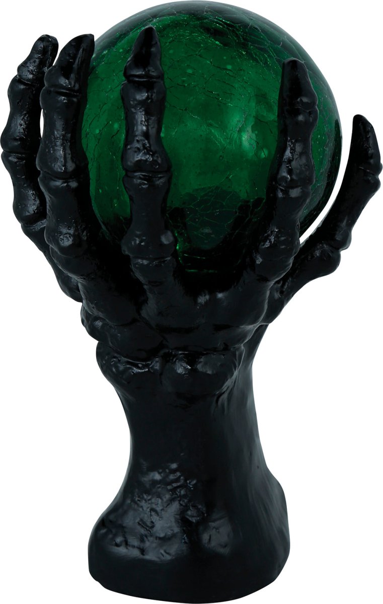 Halloween Decoratie Hand Met Kristallen Bol En Licht 14,5cm