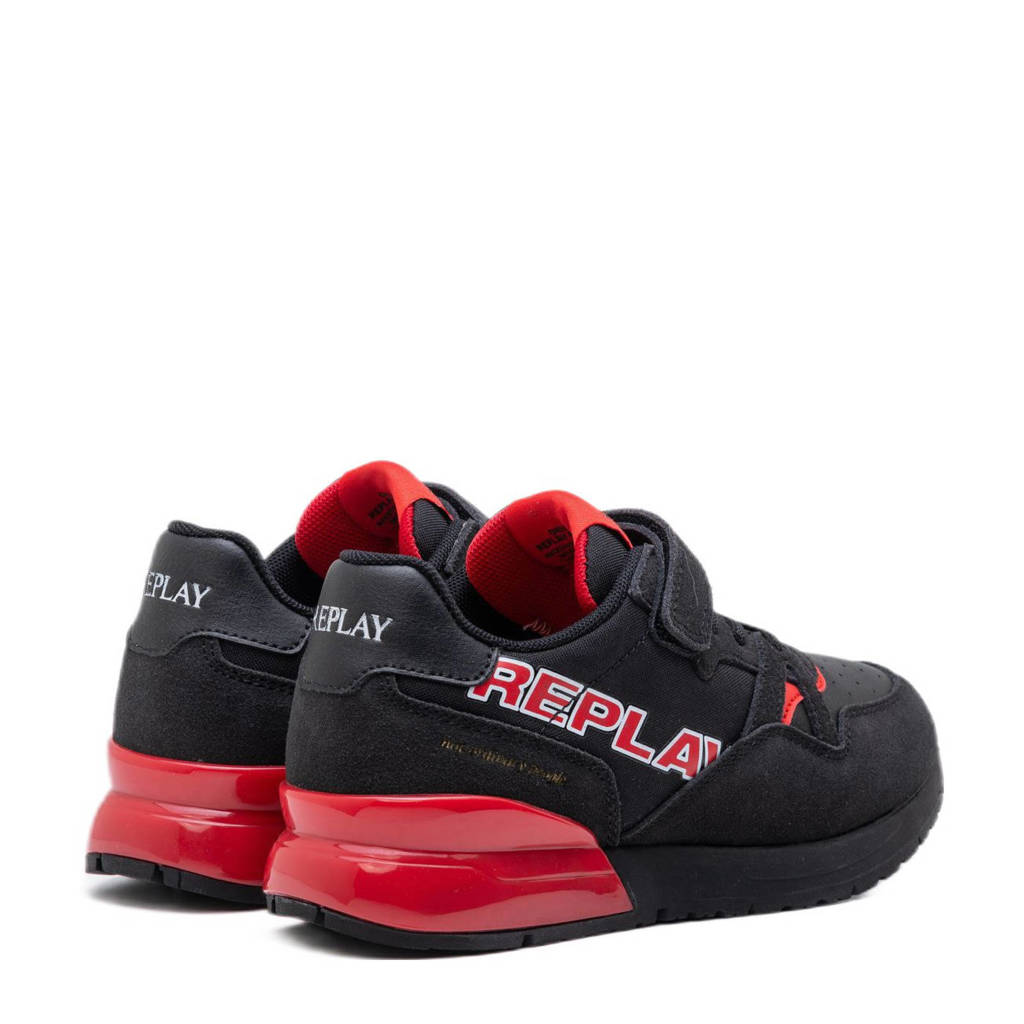 REPLAY Shoot JR 9suède sneakers zwart