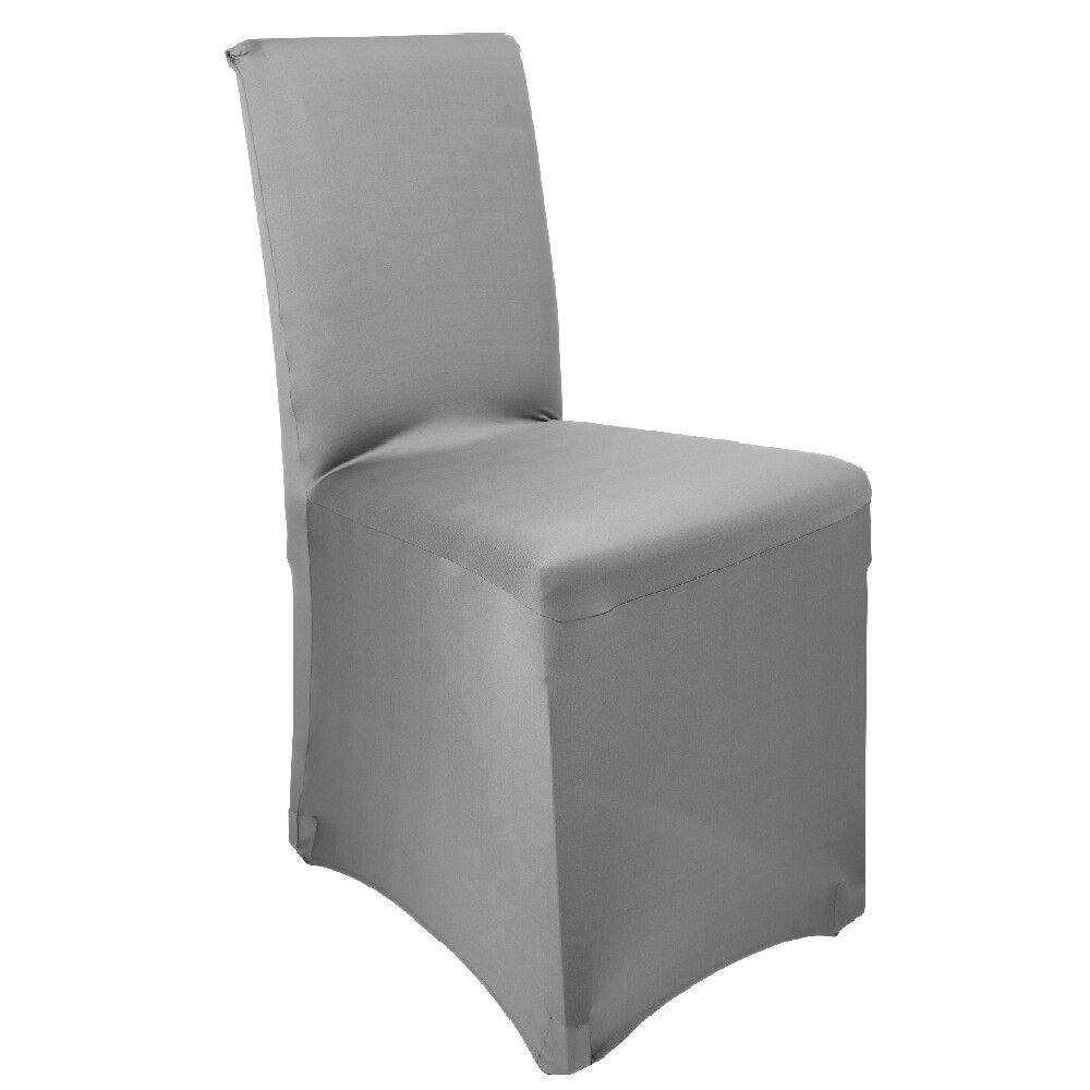 Housse de chaise uni gris foncé