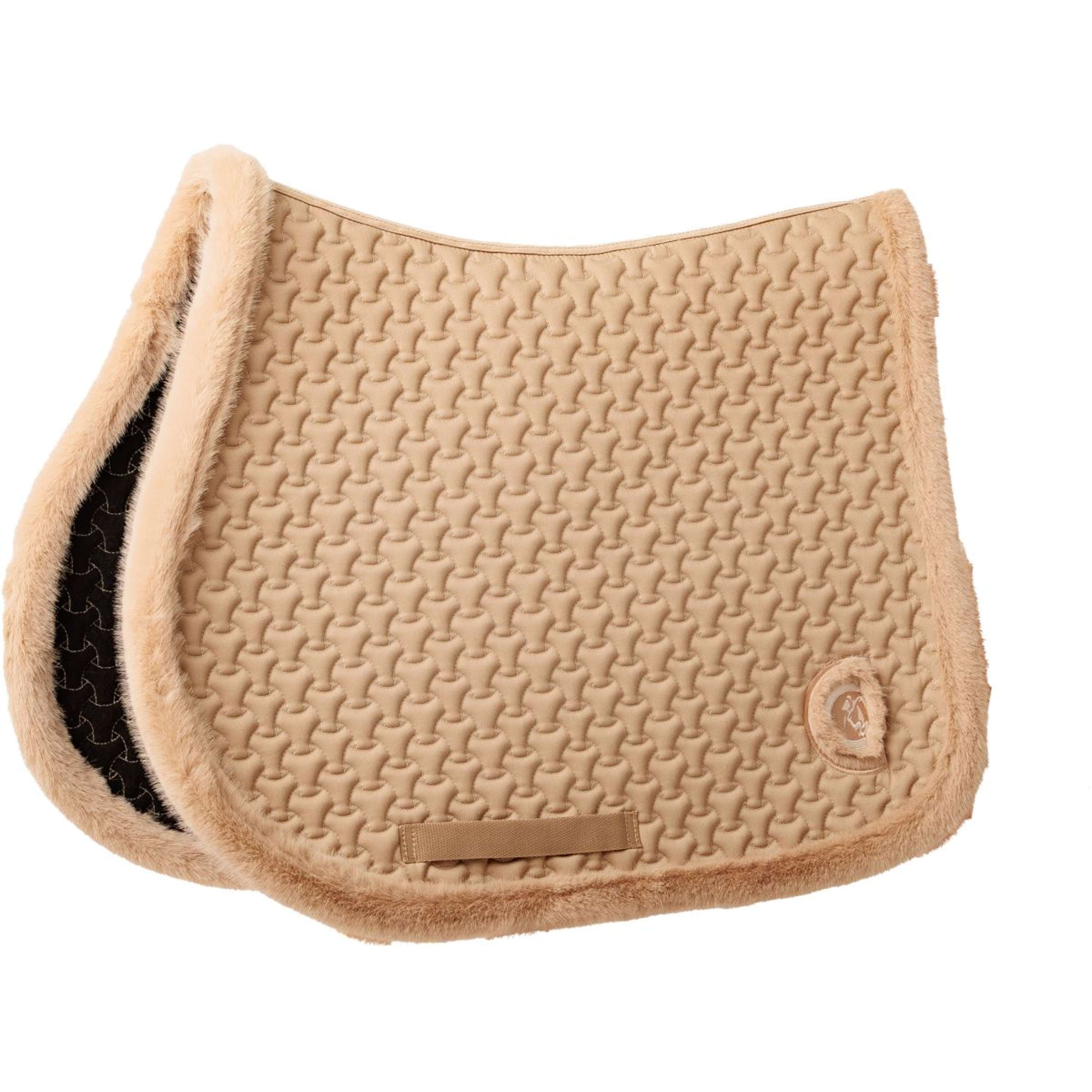 Kentucky Zadeldekje Fake Fur Onion Quilt Springen Beige