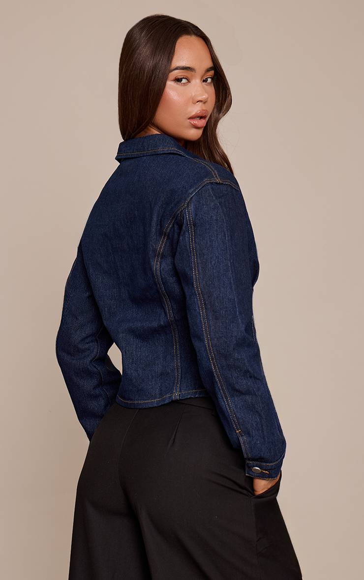 Raw Indigo Wash Chemisier En Denim Indigo Brut À Taille Cintrée