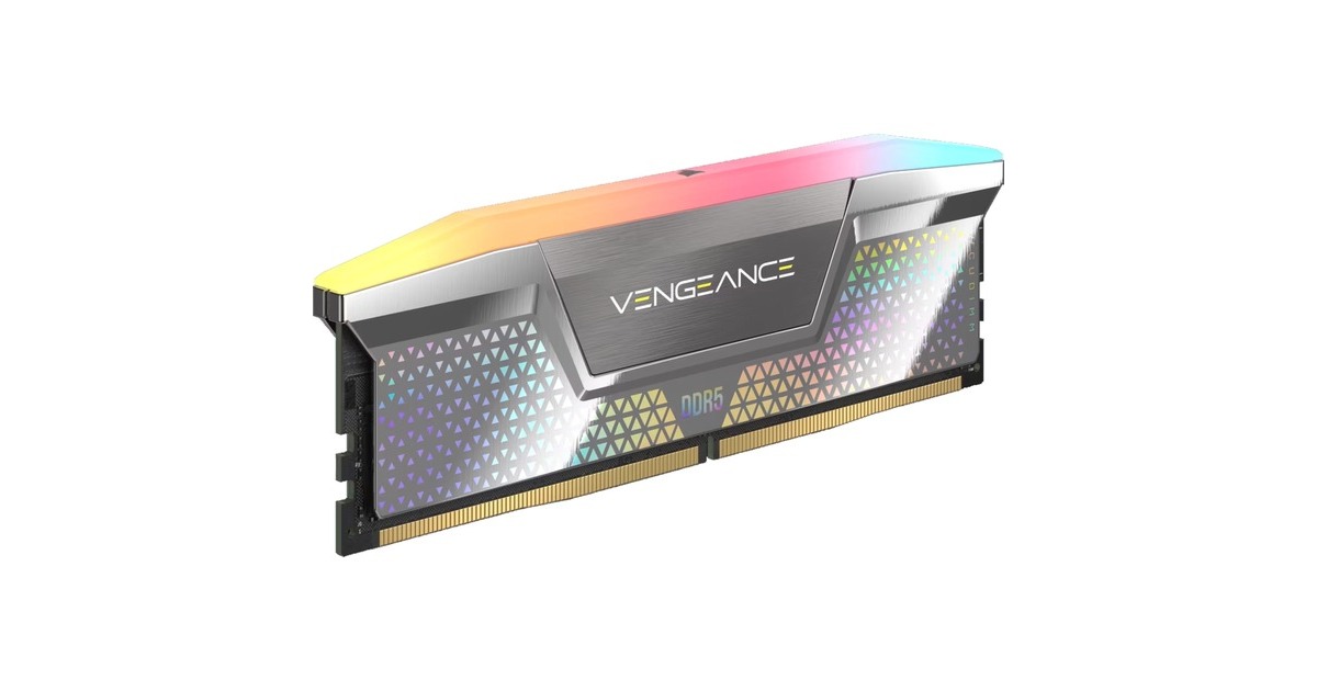Corsair48 GB DDR5-8000 Kit werkgeheugen  (Zilver, CMHC48GX5M2X8000C38, Vengeance RGB, XMP)