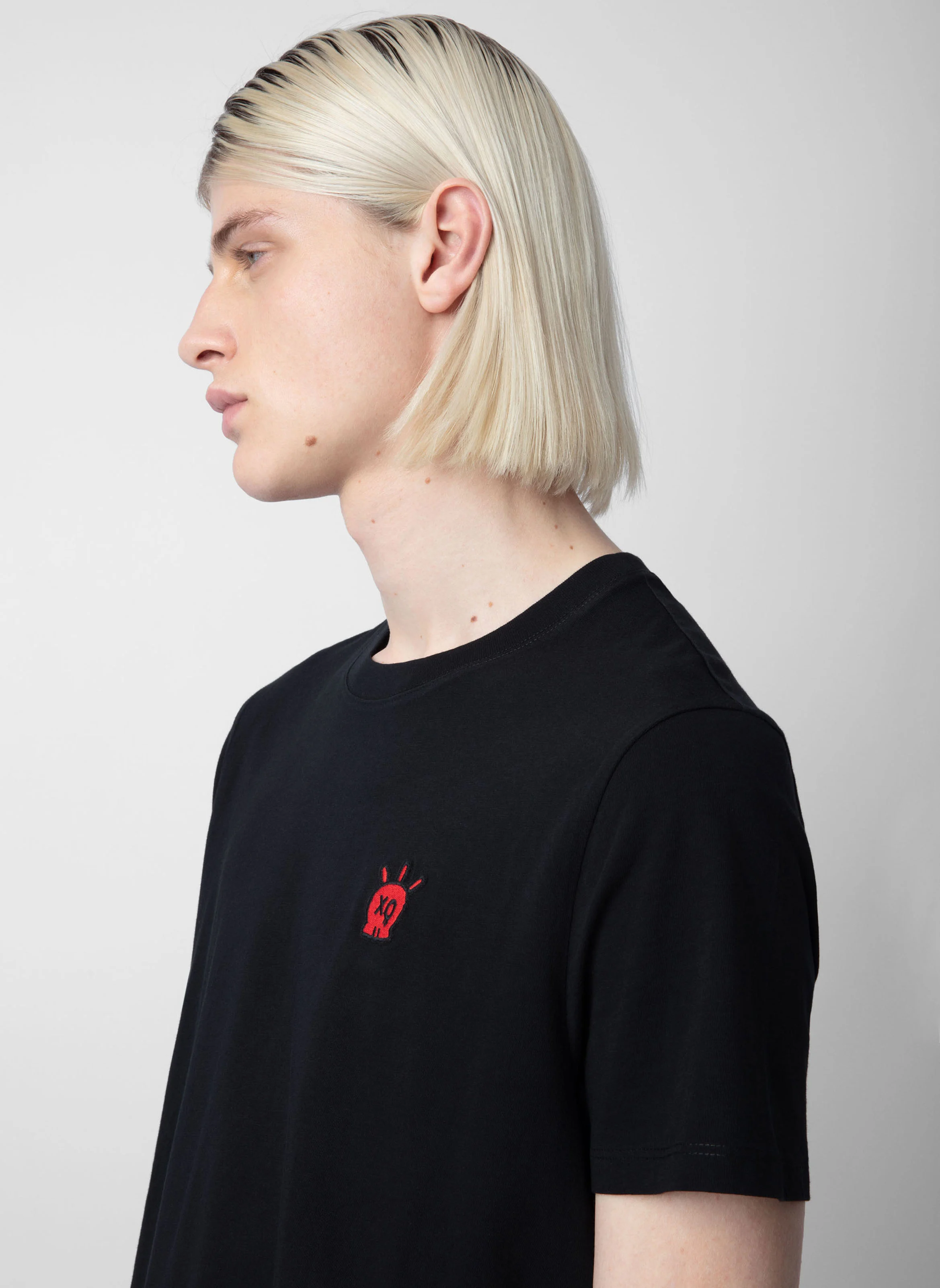 TOMMY - Tee-shirt col rond regular-fit en coton bio | Noir