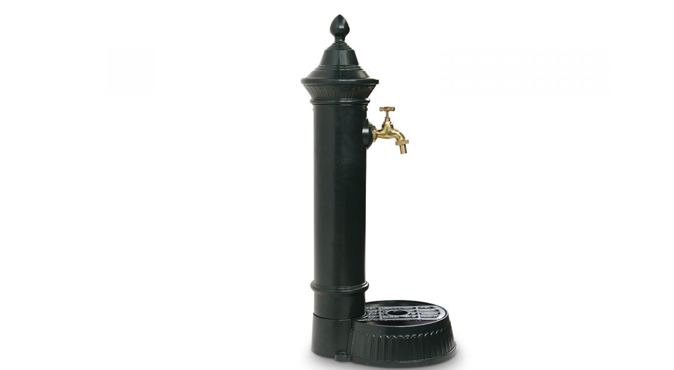 Fontaine de jardin aluminium vert 26x32x72cm