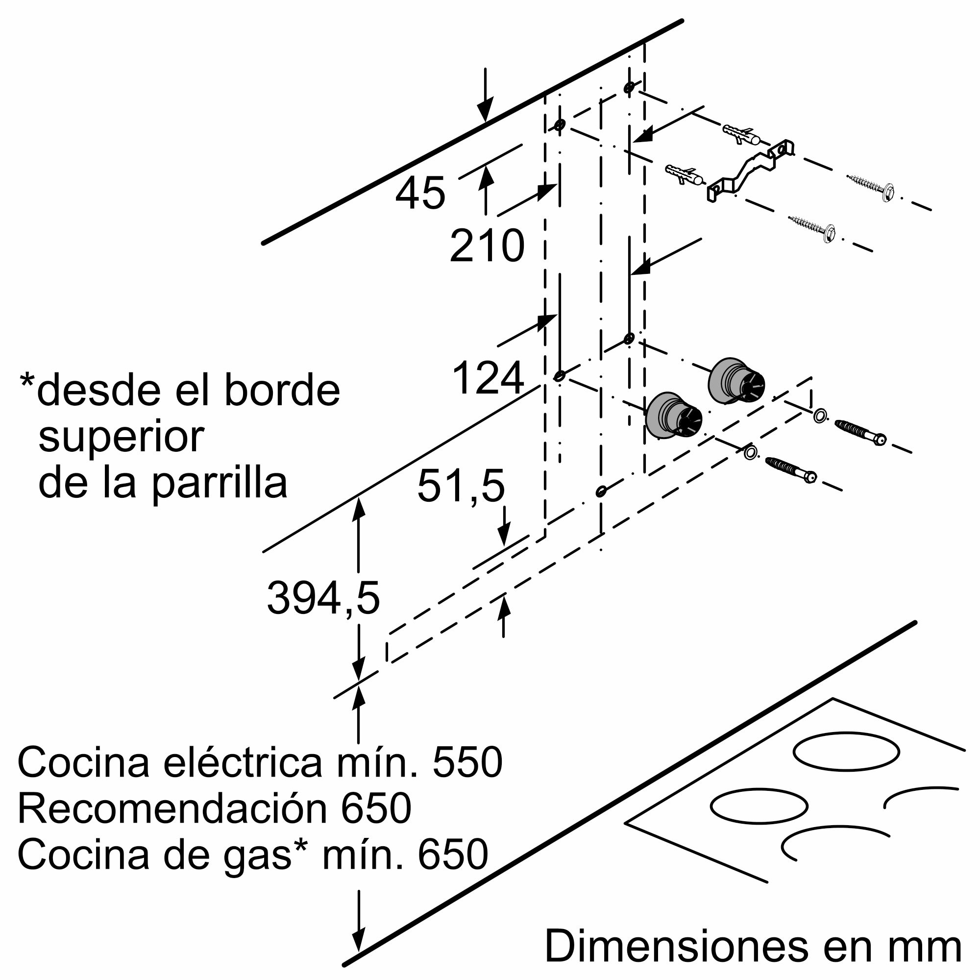 Coifa de parede decorativa Série 6, 60 cm, aço inoxidável, DWB67CM50