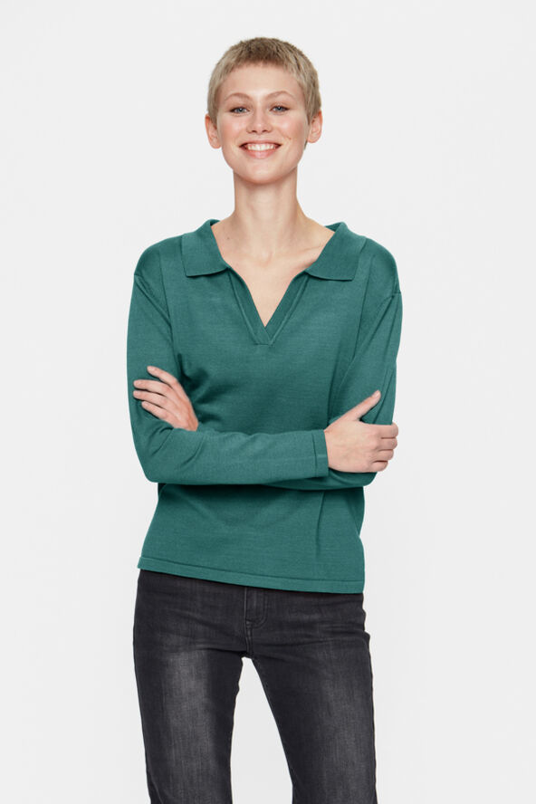 Saint Tropez MilaSZ Polo Pullover Sagebrush green melange
