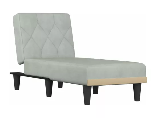Prolenta Premium - Chaise longue gris clair velours