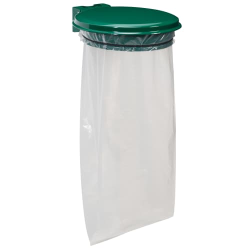 Support sac mural métal avec couvercle 110L vert Rossignol