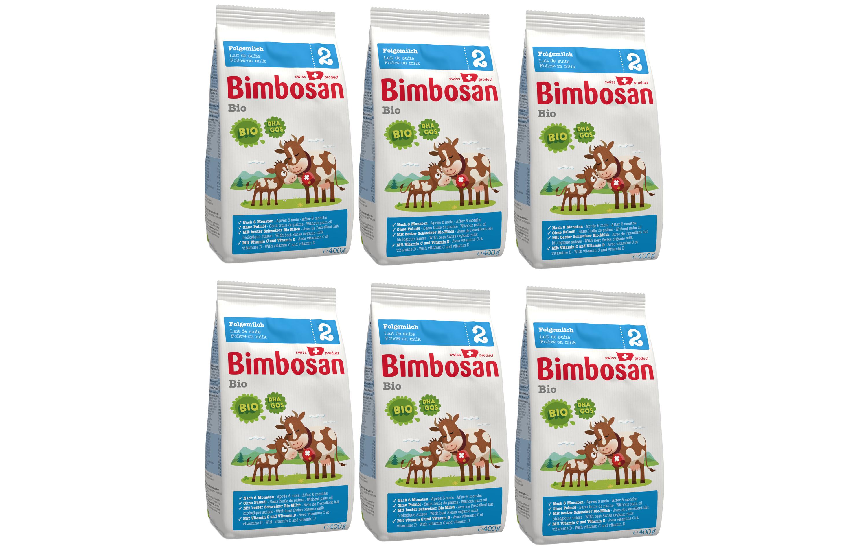 Folgemilch Bio 2, Auffüllpack 6 x 400gFolgemilch, Bio ohne Palmöl, Dose 2400g