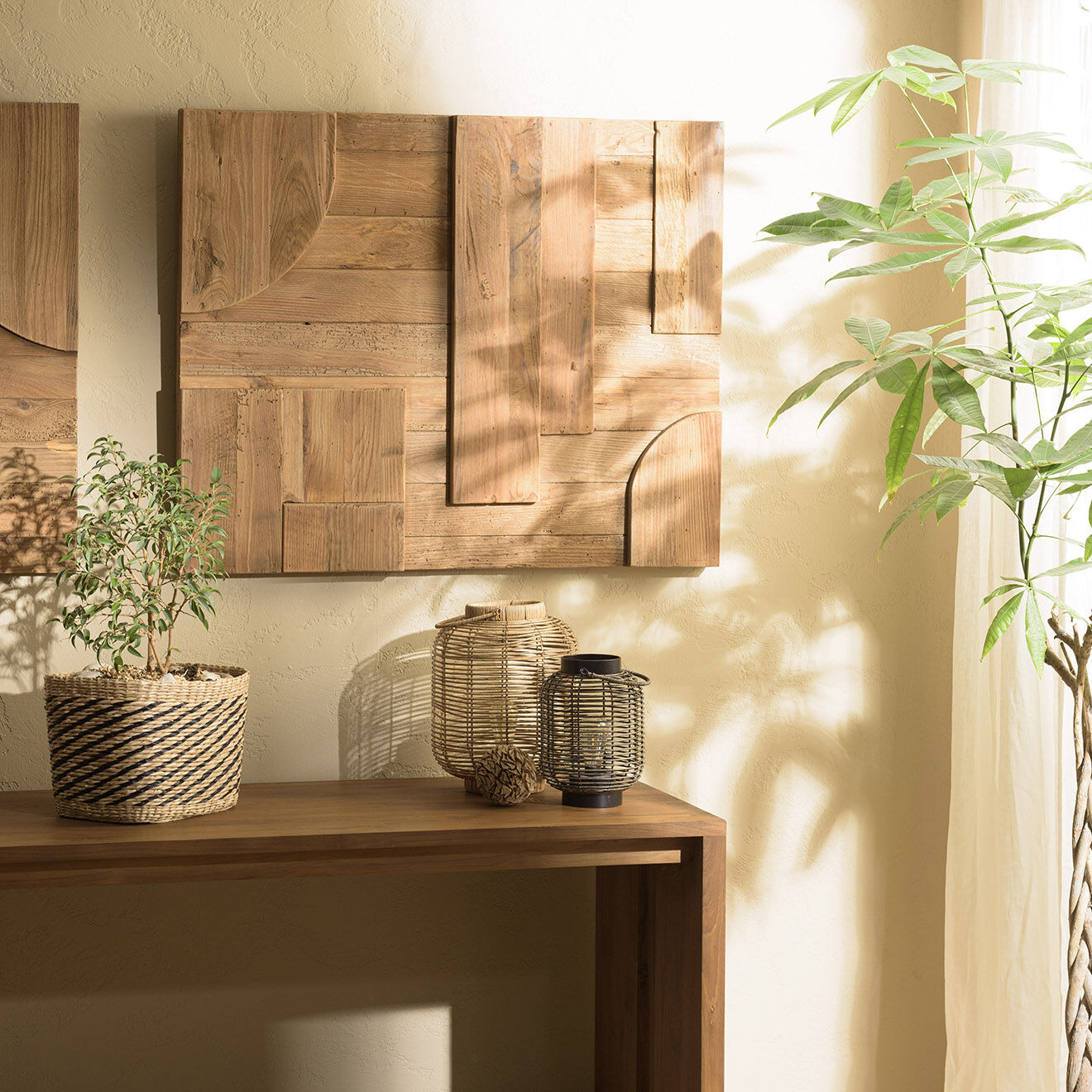 Macabane Décoration murale B formes géométriques bois - 98x80 cm