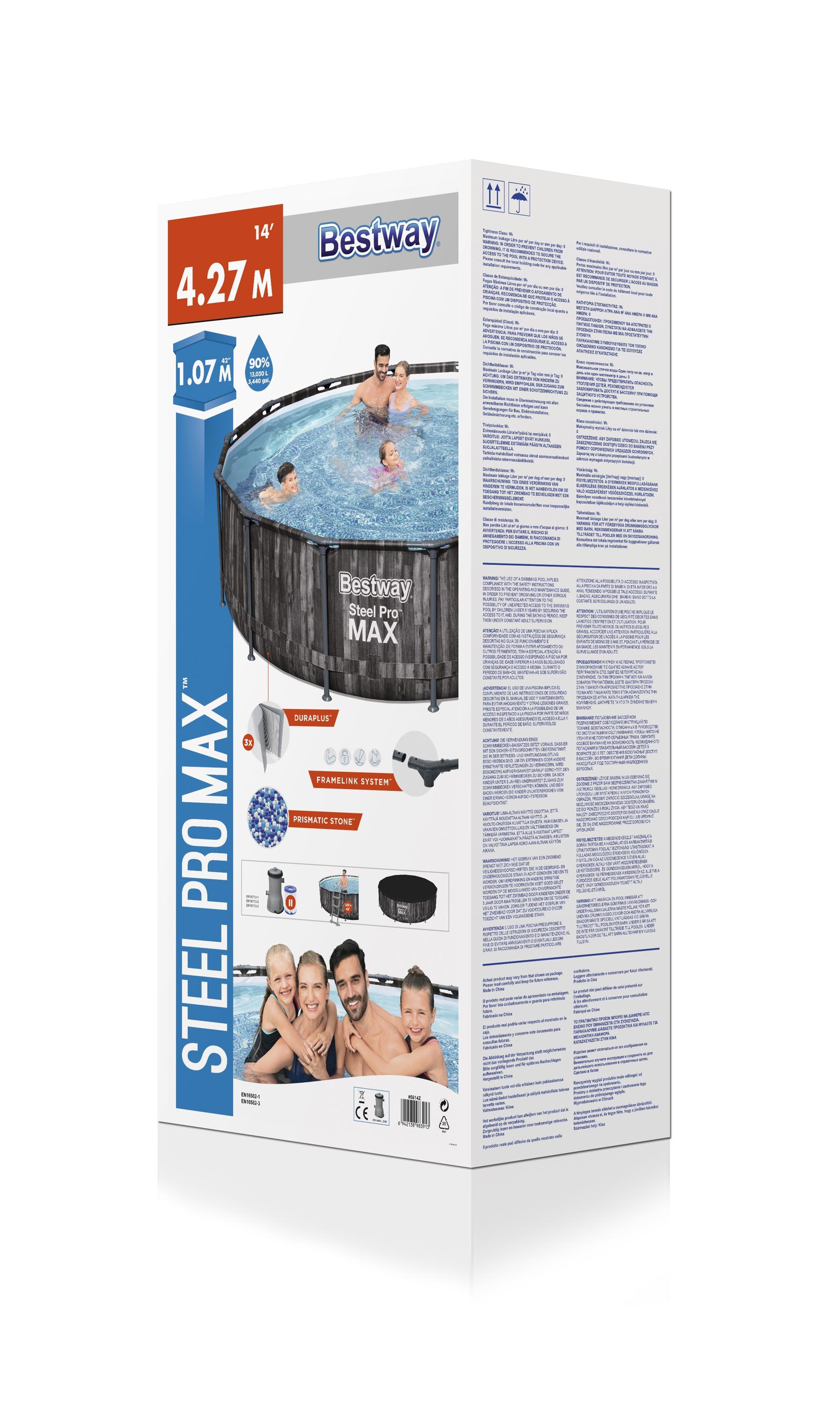 Bestway Pool Komplett-Set Holz-Optik 427 x 107 cm