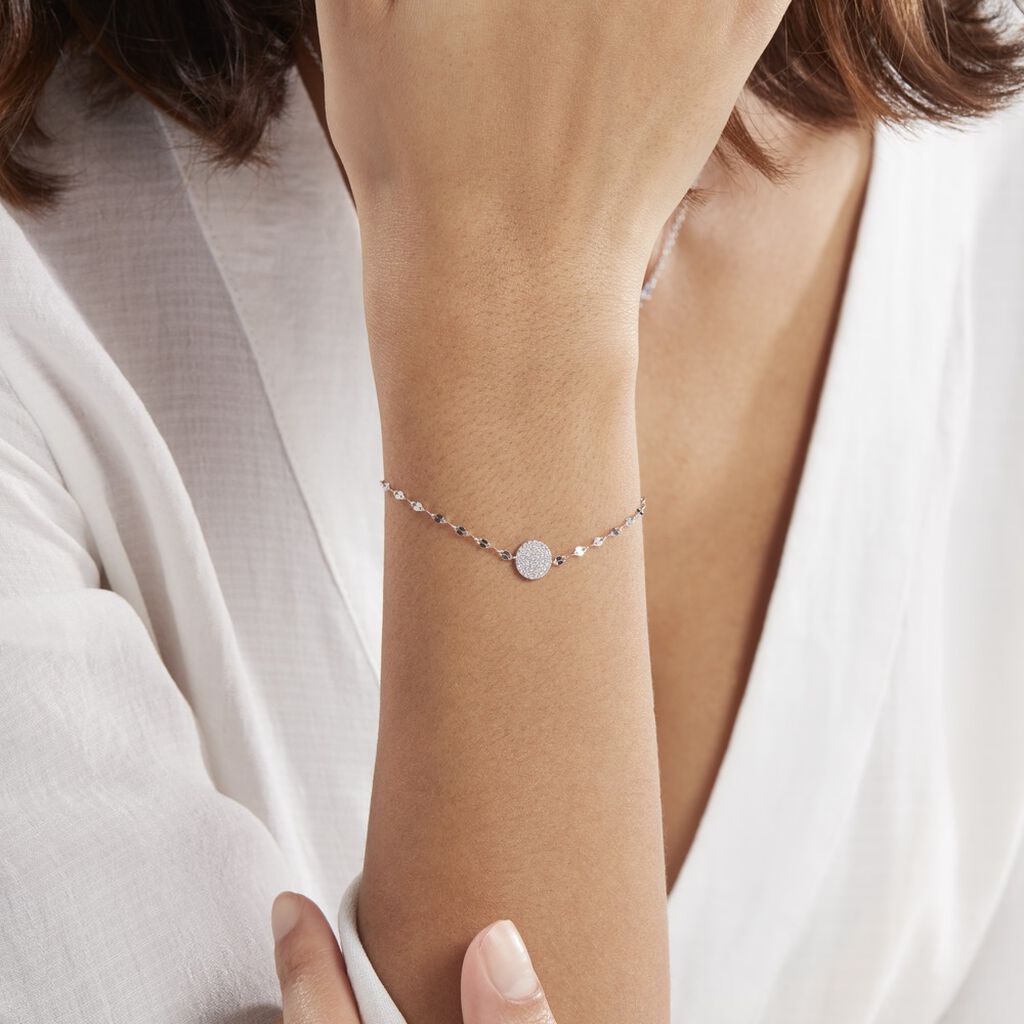 Bracelet Argent Blanc Turin Oxydes De Zirconium