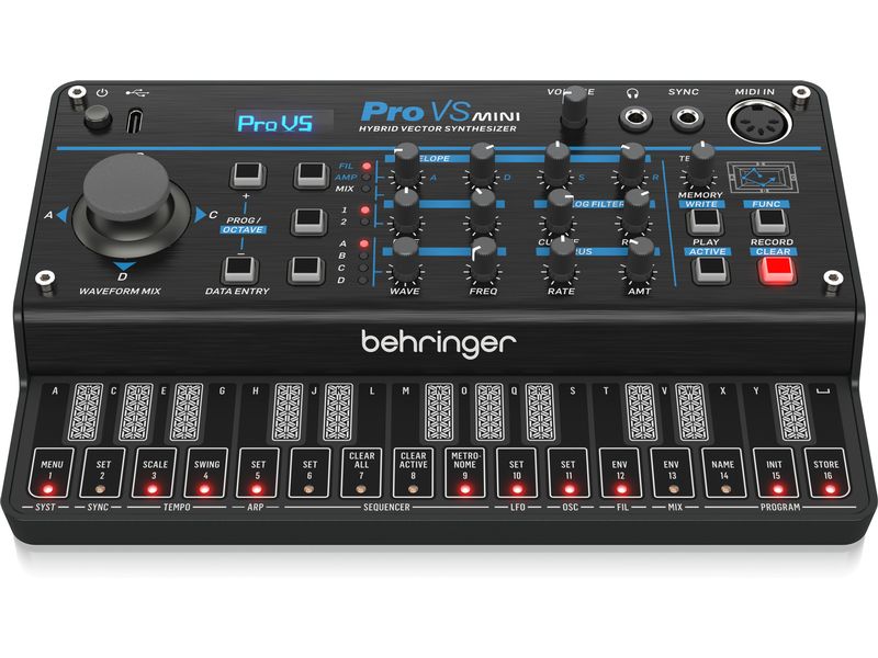 Behringer Synthesizer PRO VS MINI Tragbarer 4-stimmiger Hybrid-Synthesizer