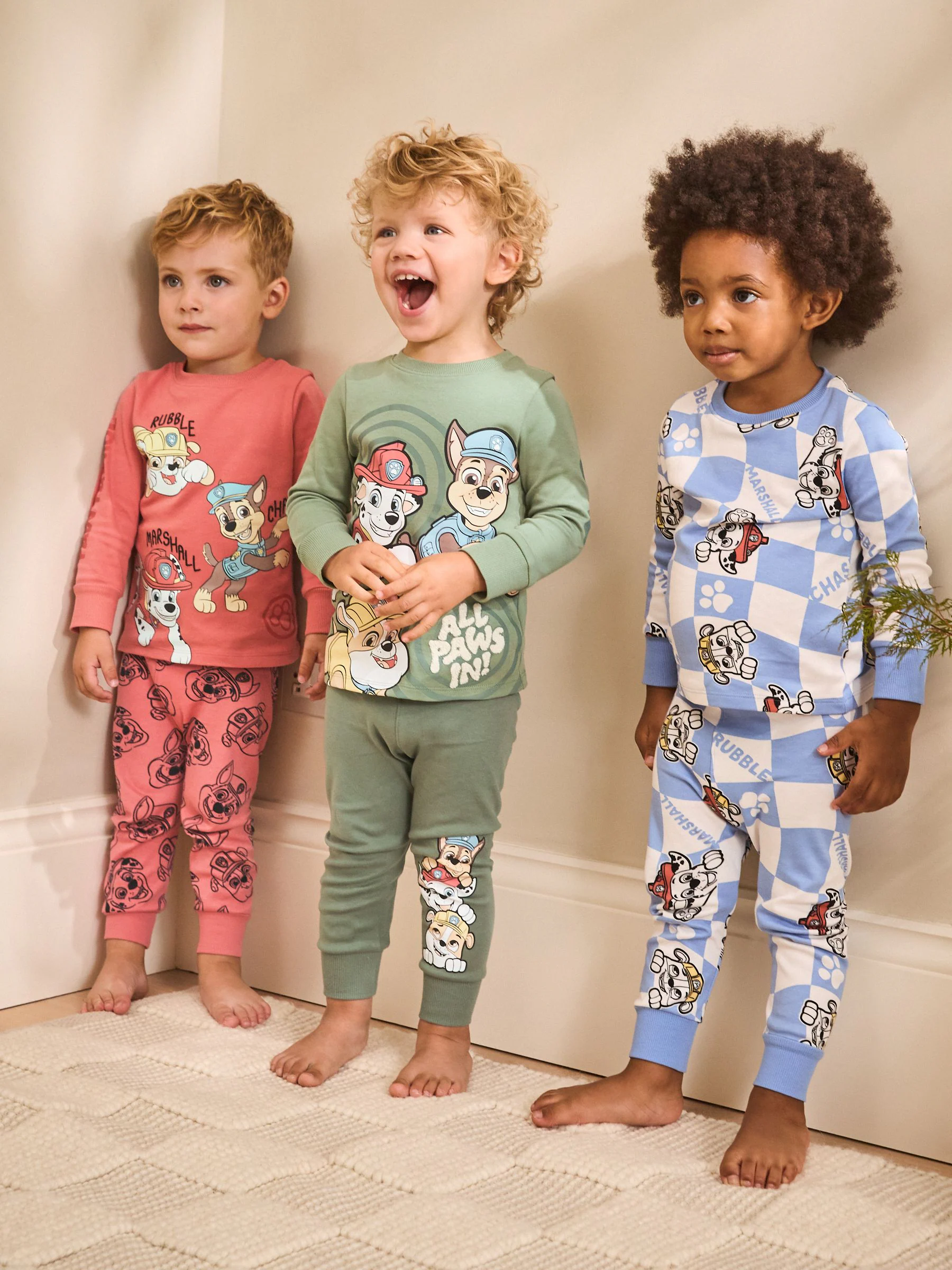Green/Blue/Red Paw Patrol - Gelicentieerde knusse pyjama's 3 pack (9mnd -9jr)