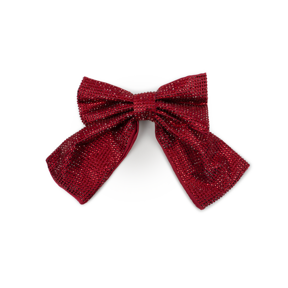 Sui Ava  Kelly Crystal Bow hårspænde - Bordeaux