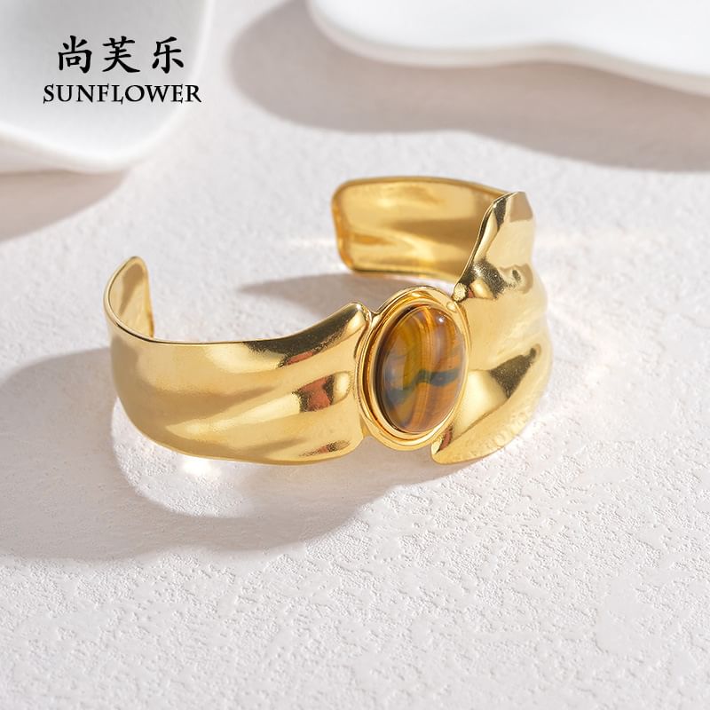 Shangfleur - Open ring met onregelmatige edelsteen