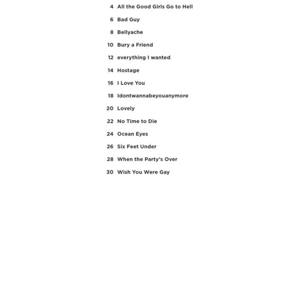 Hal Leonard Billie Eilish - Really Easy Guitar Series 14 Songs with Chords, Lyrics & Basic Tab