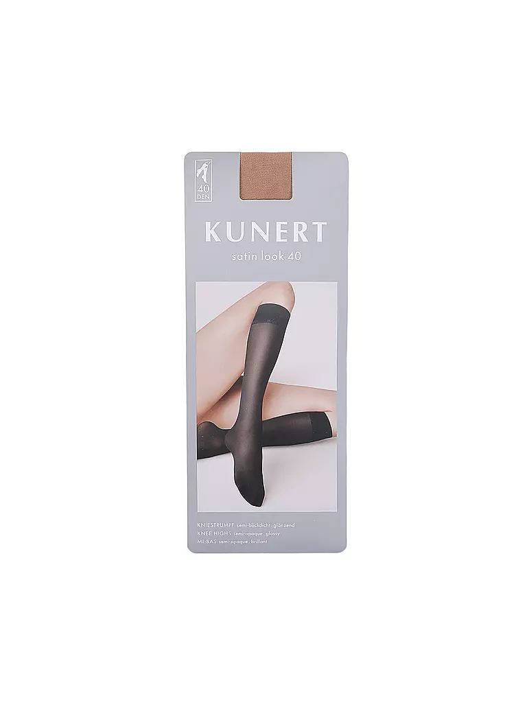 KUNERT Kniestrümpfe Satin 40 den puder beige