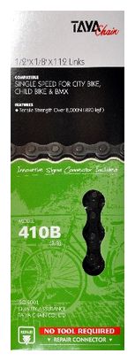 CHAINE 1/3 V STANDARD TB410 112 MAILLONS 1/2  x 1/8  NOIRE.