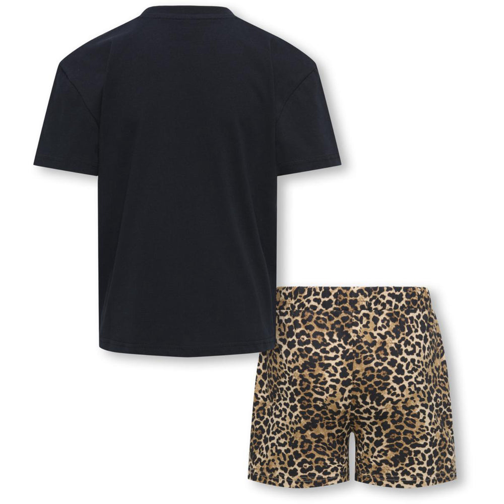 Køb kids ONLY Black Tee Solid/Shorts AOP Leo Kogrila Nightwear AOP Top/Shorts Sæt Jrs