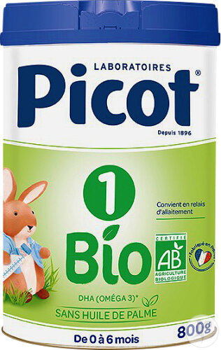 Picot Lait En Poudre Bio 1er Âge Pot 800g