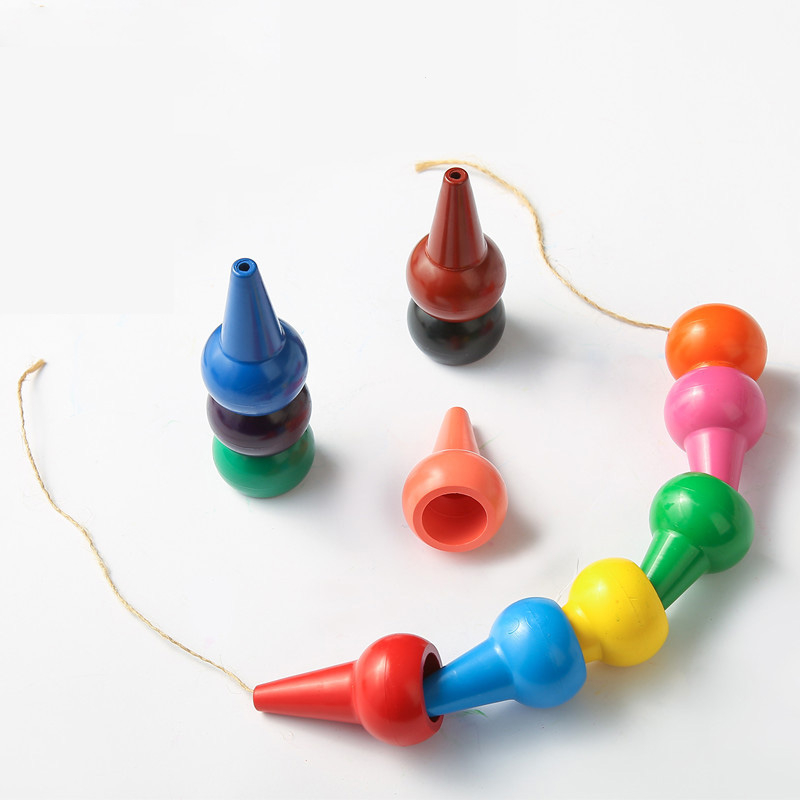 (12er Set) Stapelbare Finger Wachsmalstifte Kinder Buntstifte - Bunt