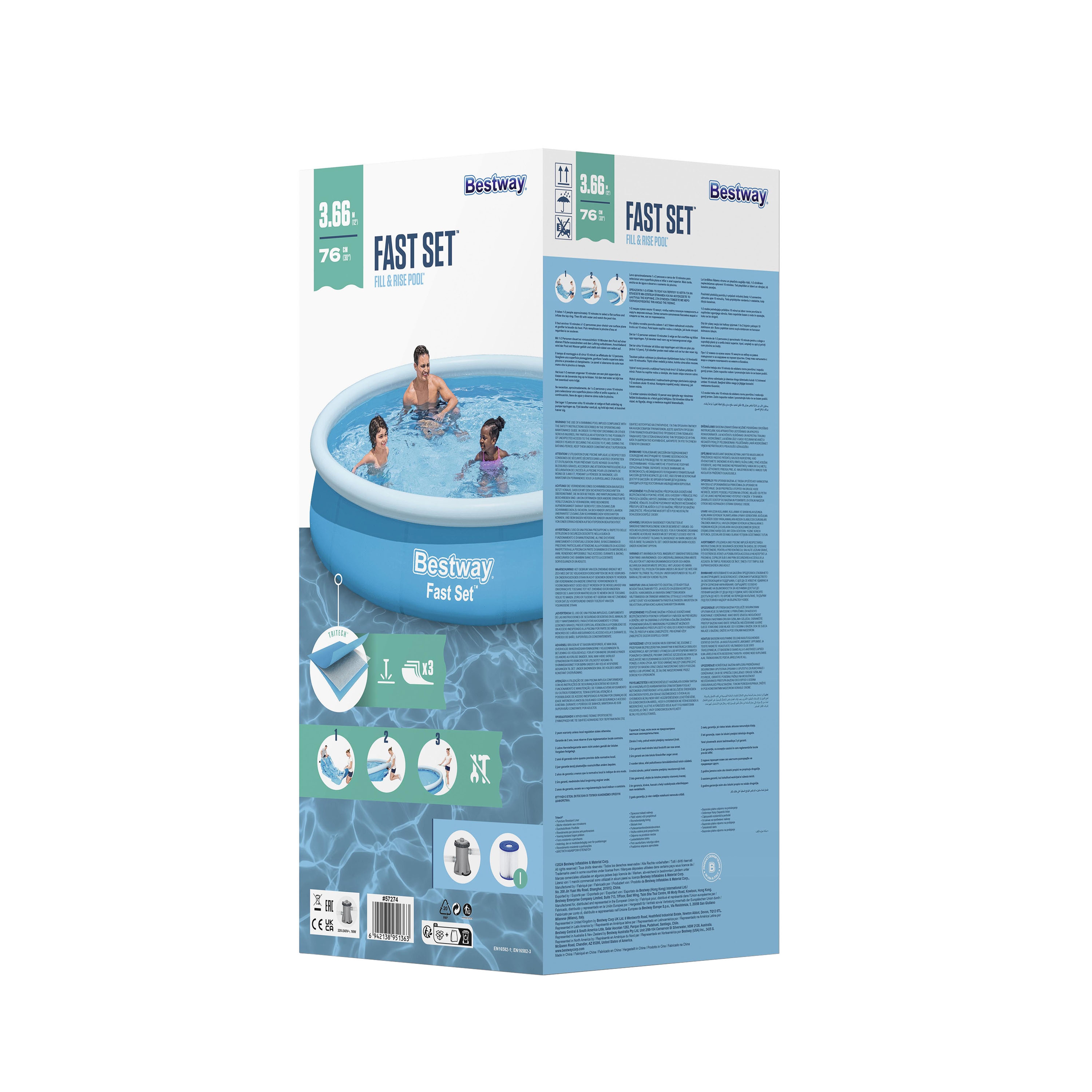 Bestway Pool mit Filterpumpe 366 x 76 cm