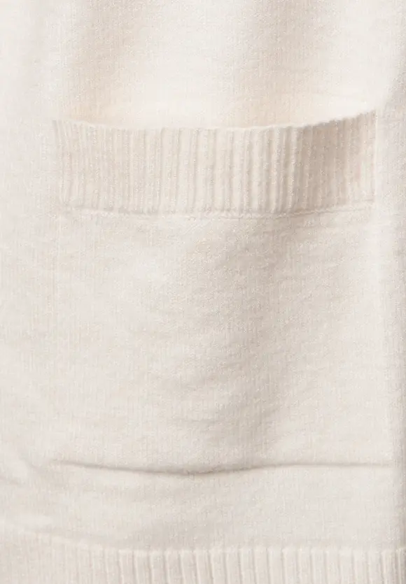 Basic Cardigan mit Taschen - cream white melange