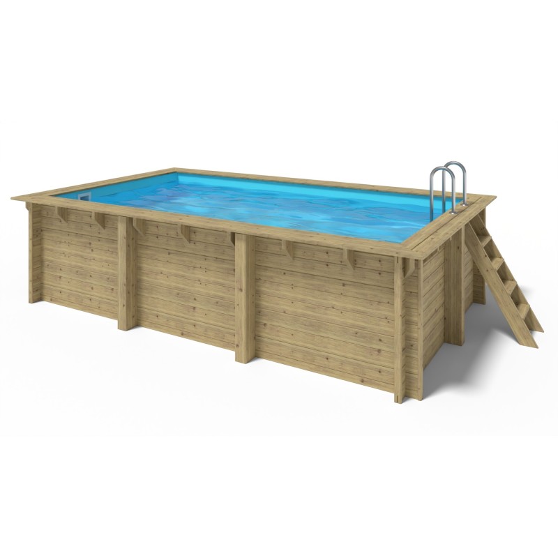 Piscine de jardin en bois - 5x3 x h.1,25m - rectangulaire