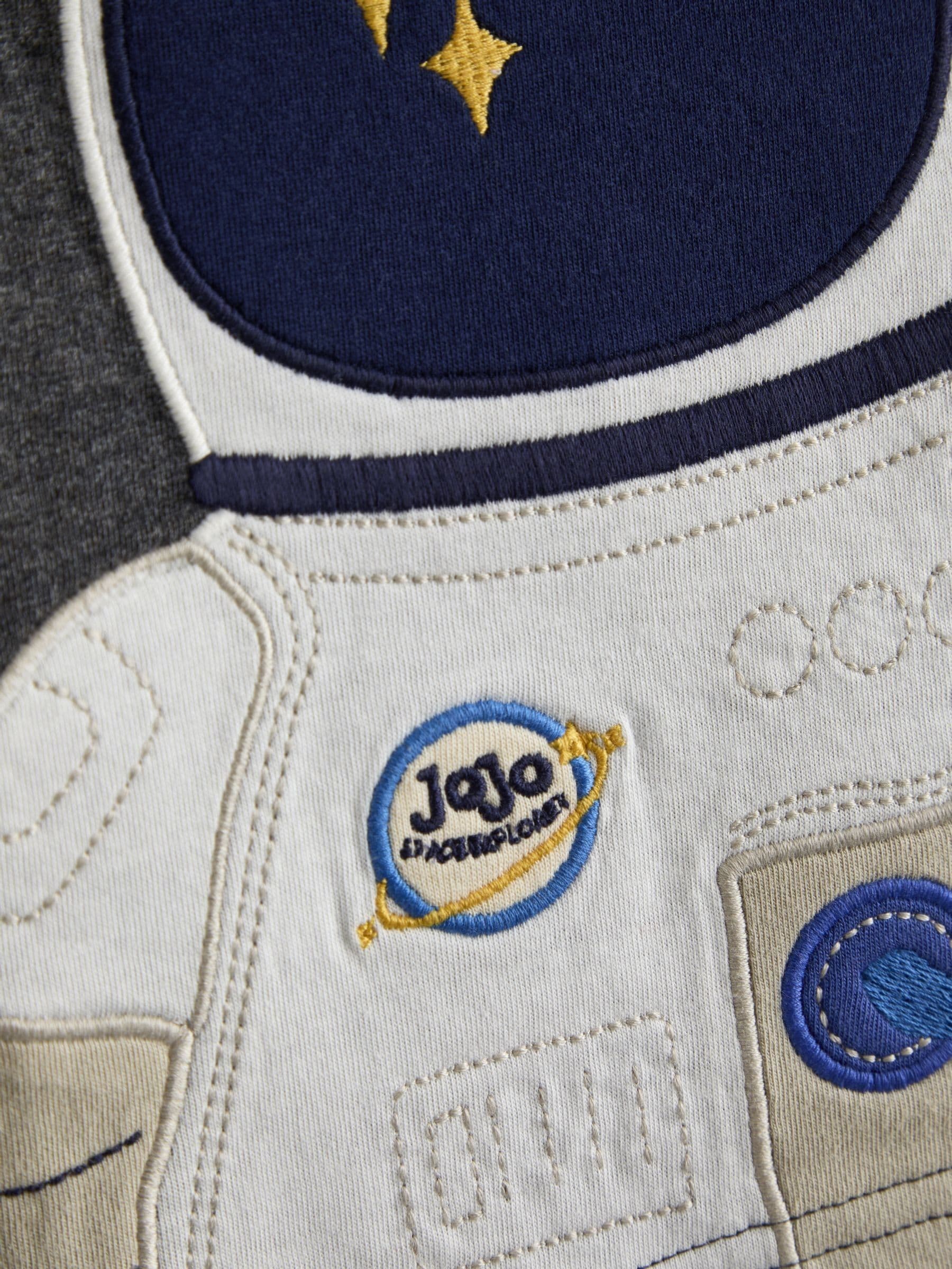 Charcoal Grey Astronaut - JoJo Maman Bébé Happy Camper Applique Top