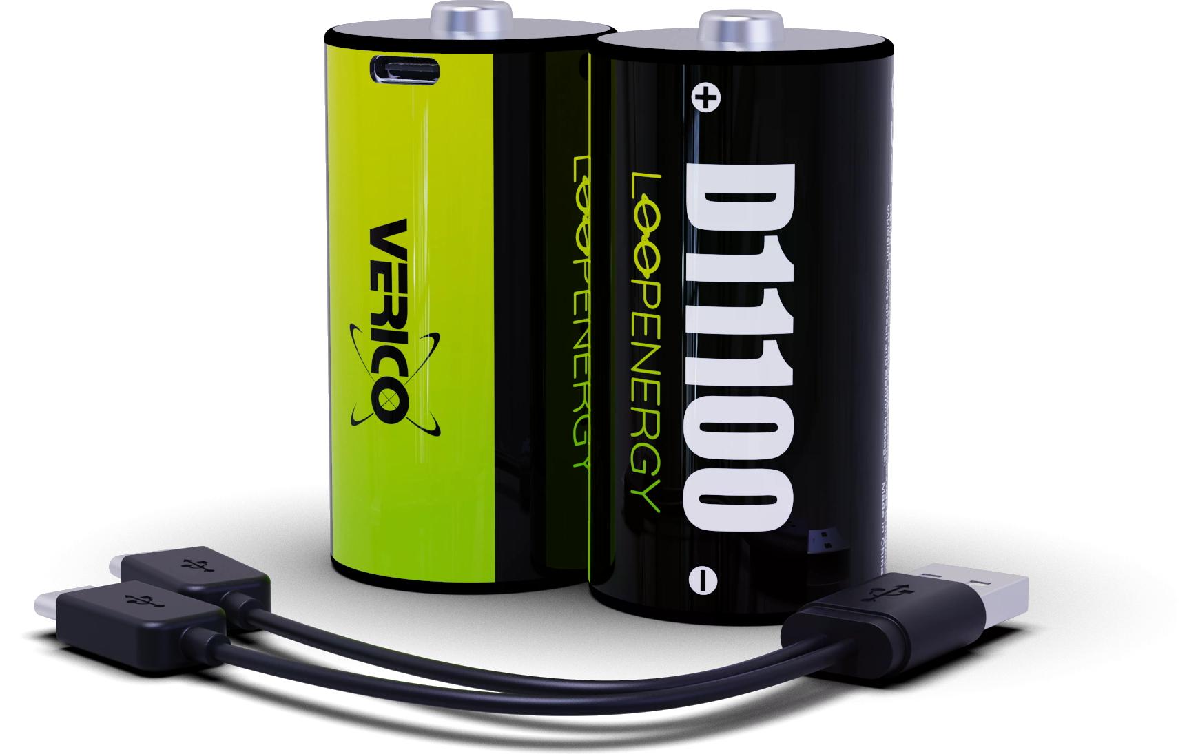 Akku Li-Ion D mit USB-C 7400 mAh, 2 StückD-Akkus mit USB-C-Ladeanschluss